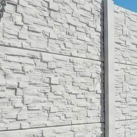 Textura Alpine branco em betao cinzento, aproximacao